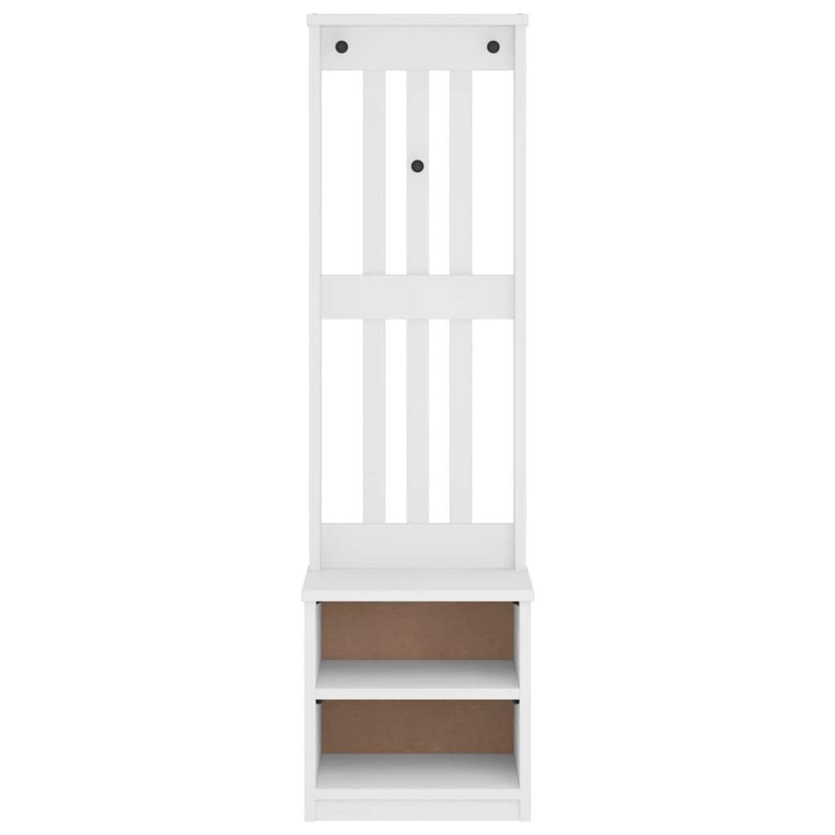 VIDAXL Portemanteau SANDENS blanc 45x40x159,5 cm bois massif pin