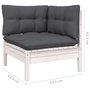 Voir la diapositive 6 : VIDAXL Salon de jardin 12 pcs avec coussins blanc bois de pin solide
