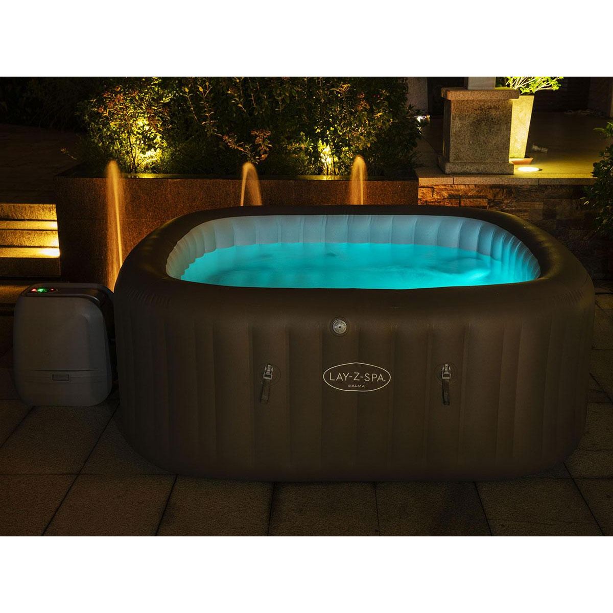 BESTWAY Spa gonflable Lay-Z-Spa Palma carré Hydrojet Pro 5/7 places - Bestway