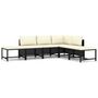 Voir la diapositive 2 : VIDAXL Salon de jardin 6 pcs avec coussins Resine tressee Noir