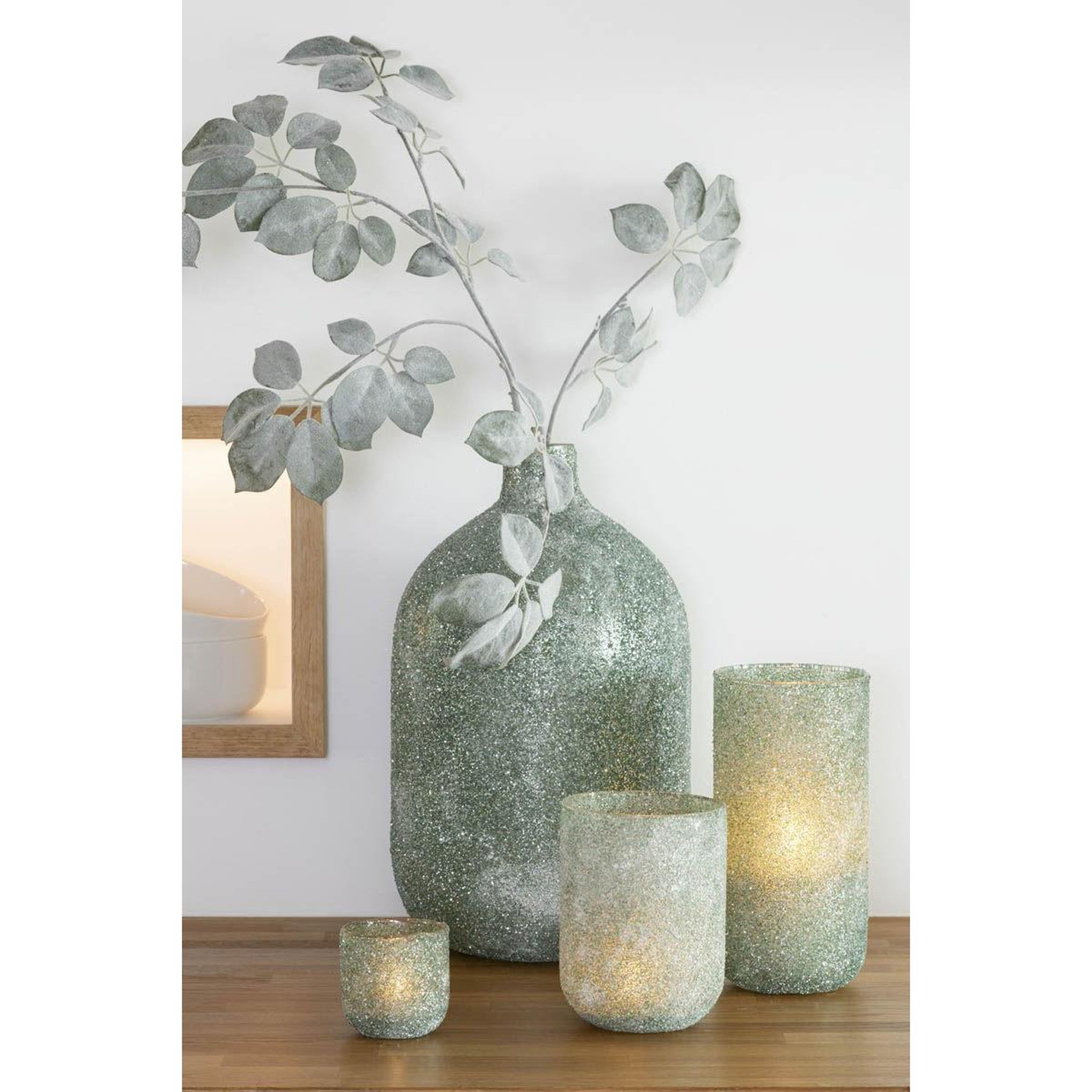 Voir la diapositive 5 : J-LINE Vase déco en verre  fore  45cm vert