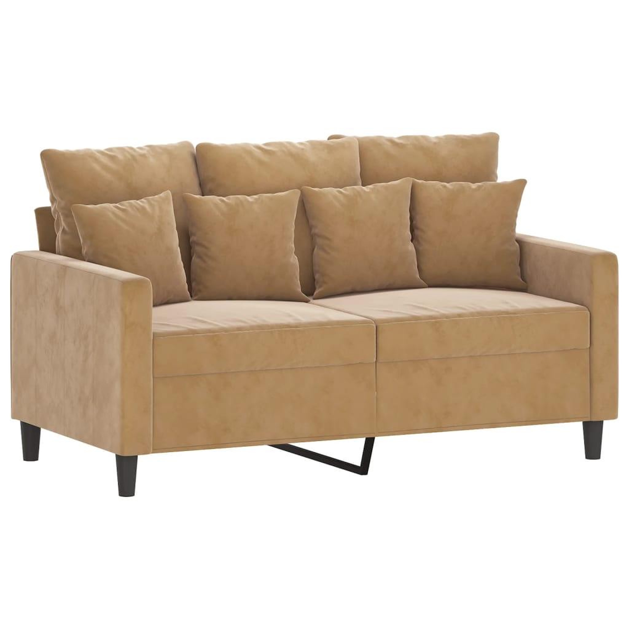Voir la diapositive 3 : VIDAXL Ensemble de canapes 2 pcs avec coussins Marron Velours