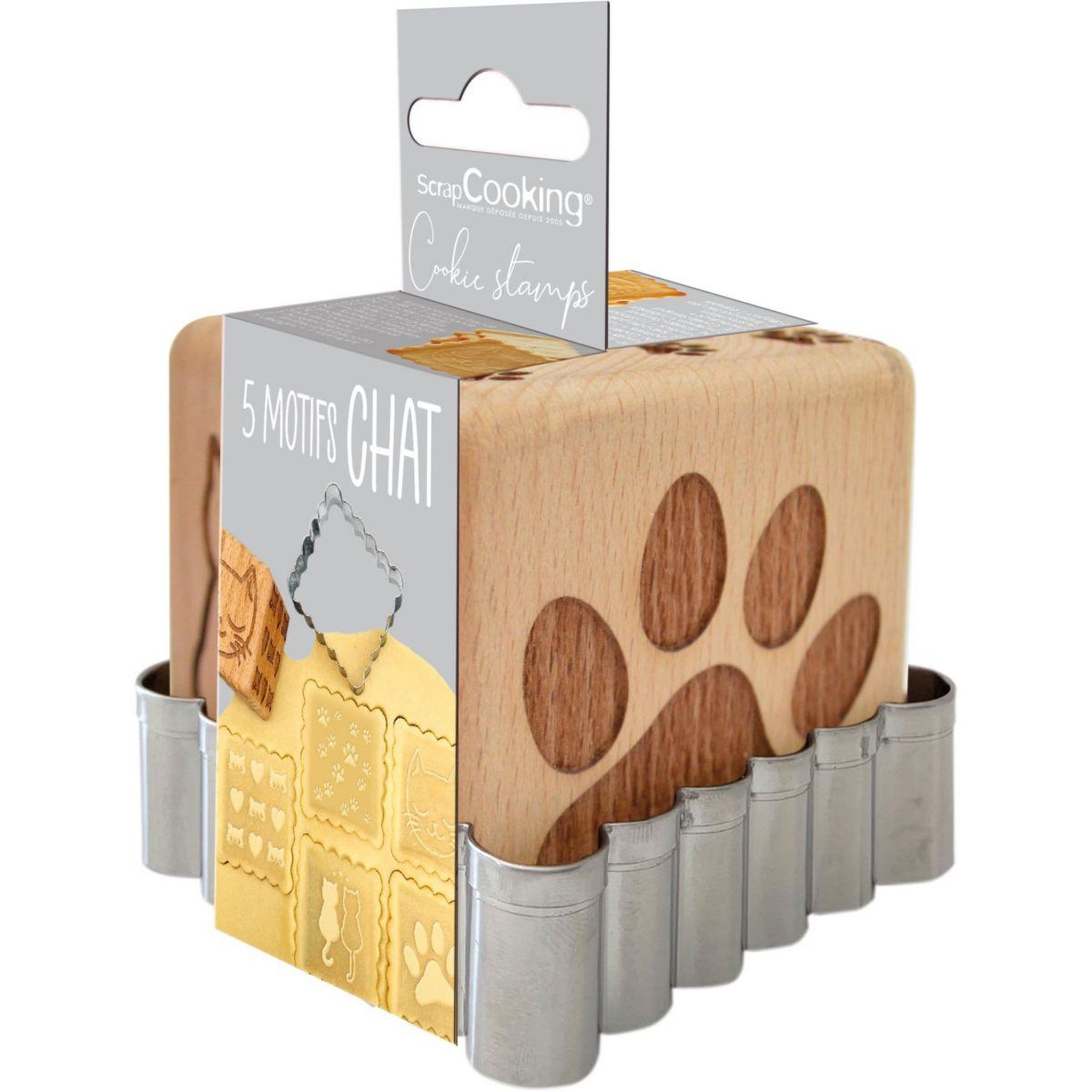 SCRAPCOOKING Set d'ustensiles de cuisine à biscuit forme chat + découpoir