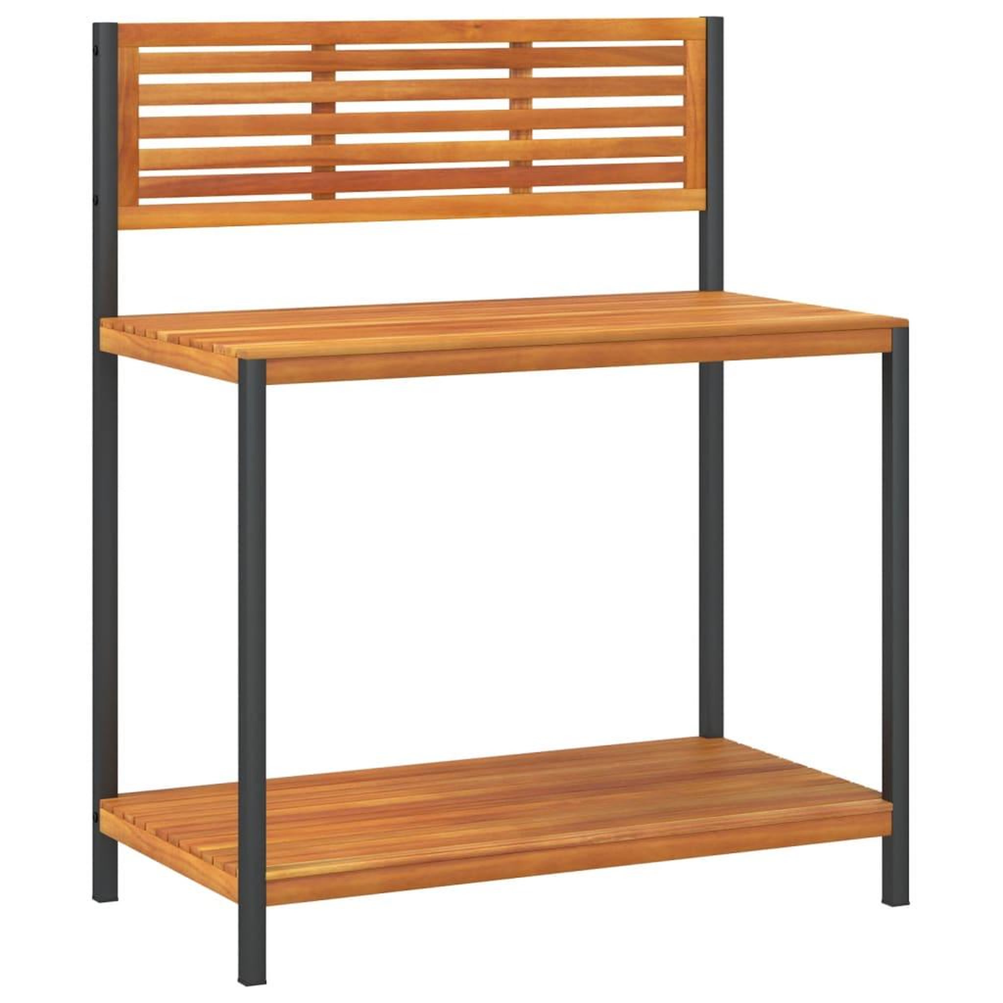 Voir la diapositive 2 : VIDAXL Table de travail de jardin bois d'acacia solide et acier