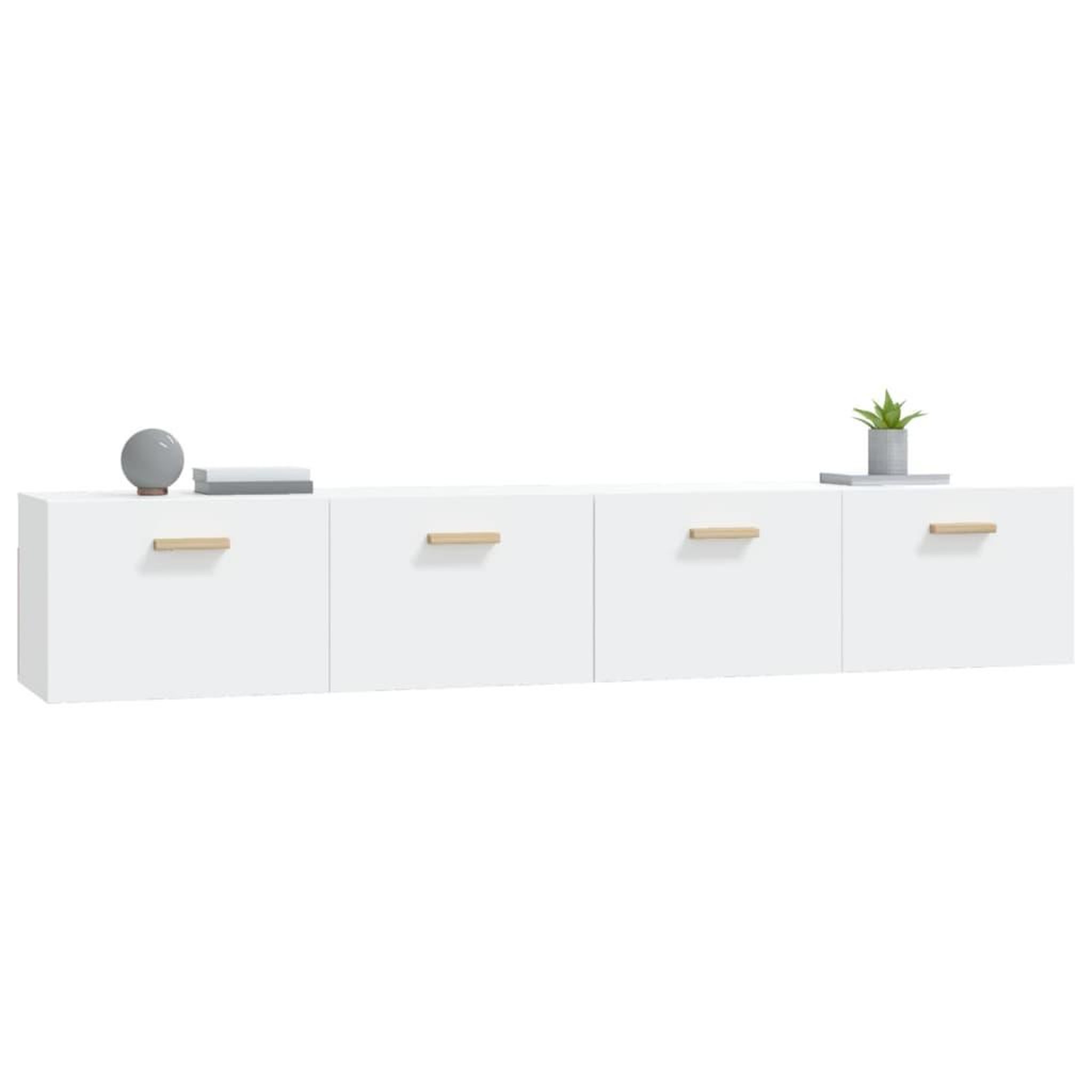 Voir la diapositive 4 : VIDAXL Armoires murales 2 pcs Blanc 100x36,5x35 cm Bois d'ingenierie