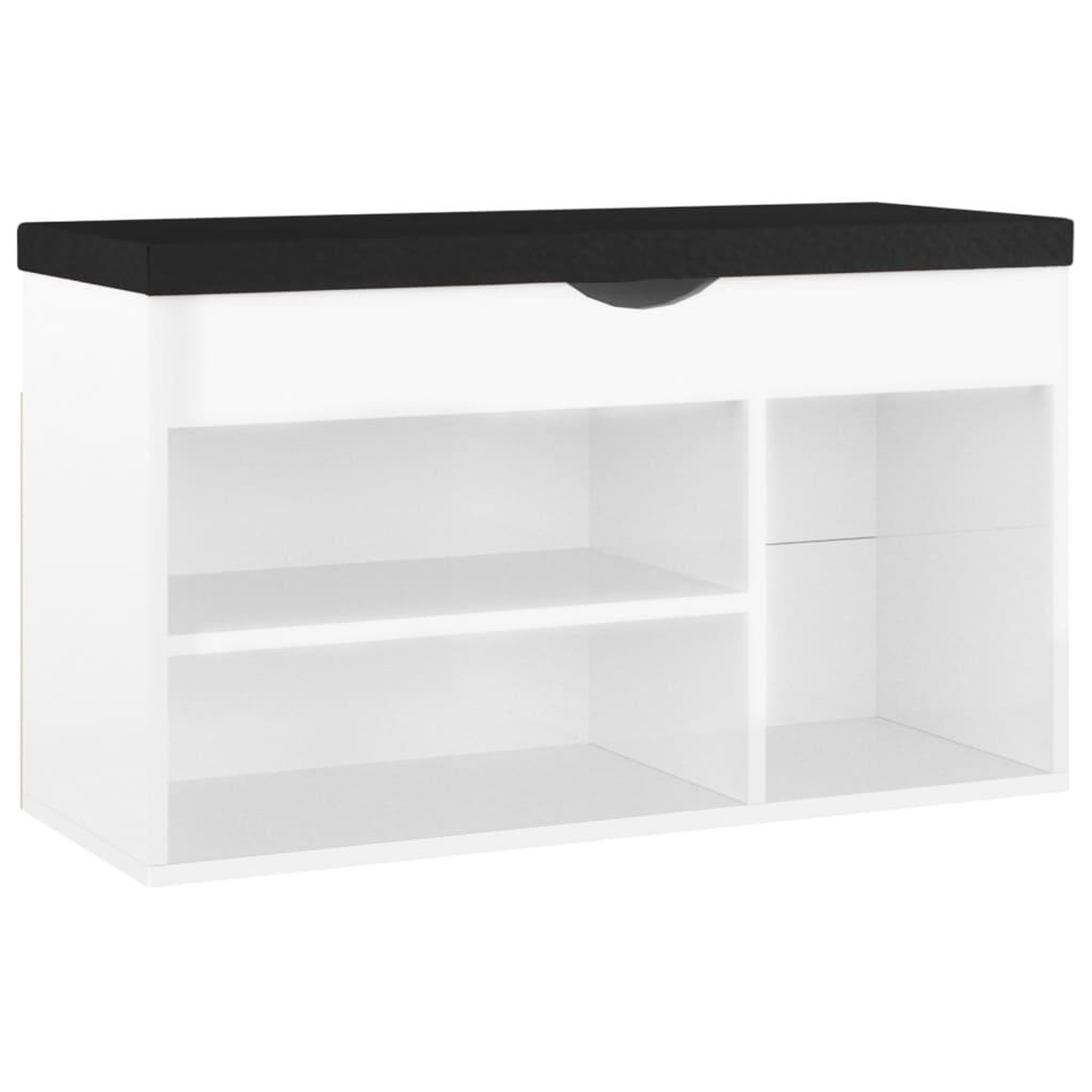 Voir la diapositive 2 : VIDAXL Banc a chaussures coussin Blanc brillant 80x30x47 cm Agglomere