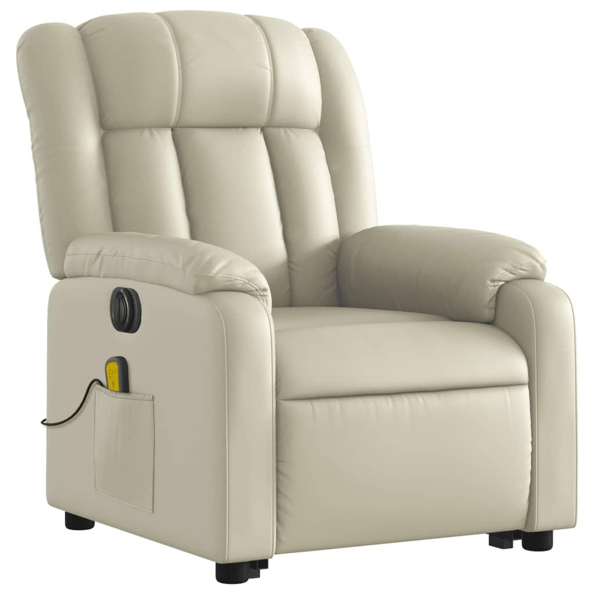 Voir la diapositive 4 : VIDAXL Fauteuil inclinable de massage electrique creme similicuir