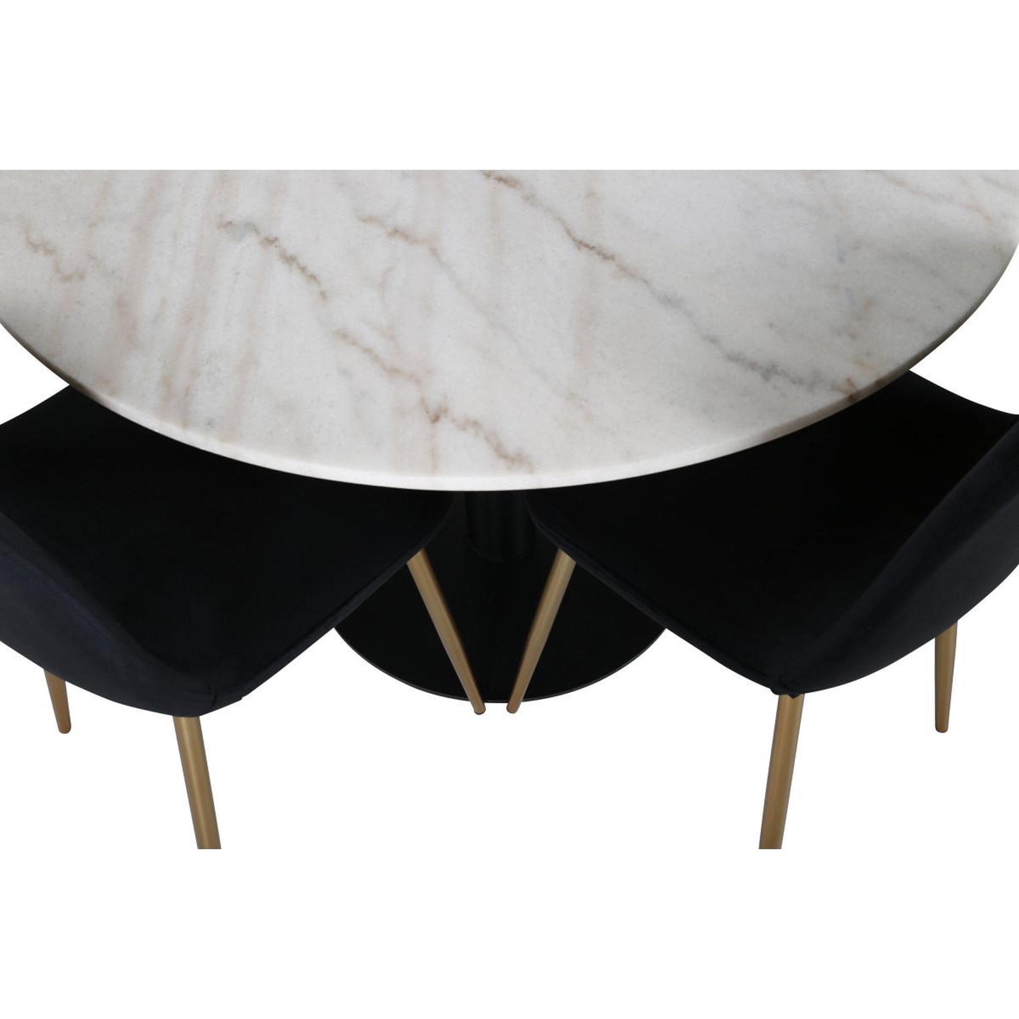 Voir la diapositive 3 : Paris Prix Ensemble table à manger & 4 chaises  estelle i & polar ii  106cm blanc & noir