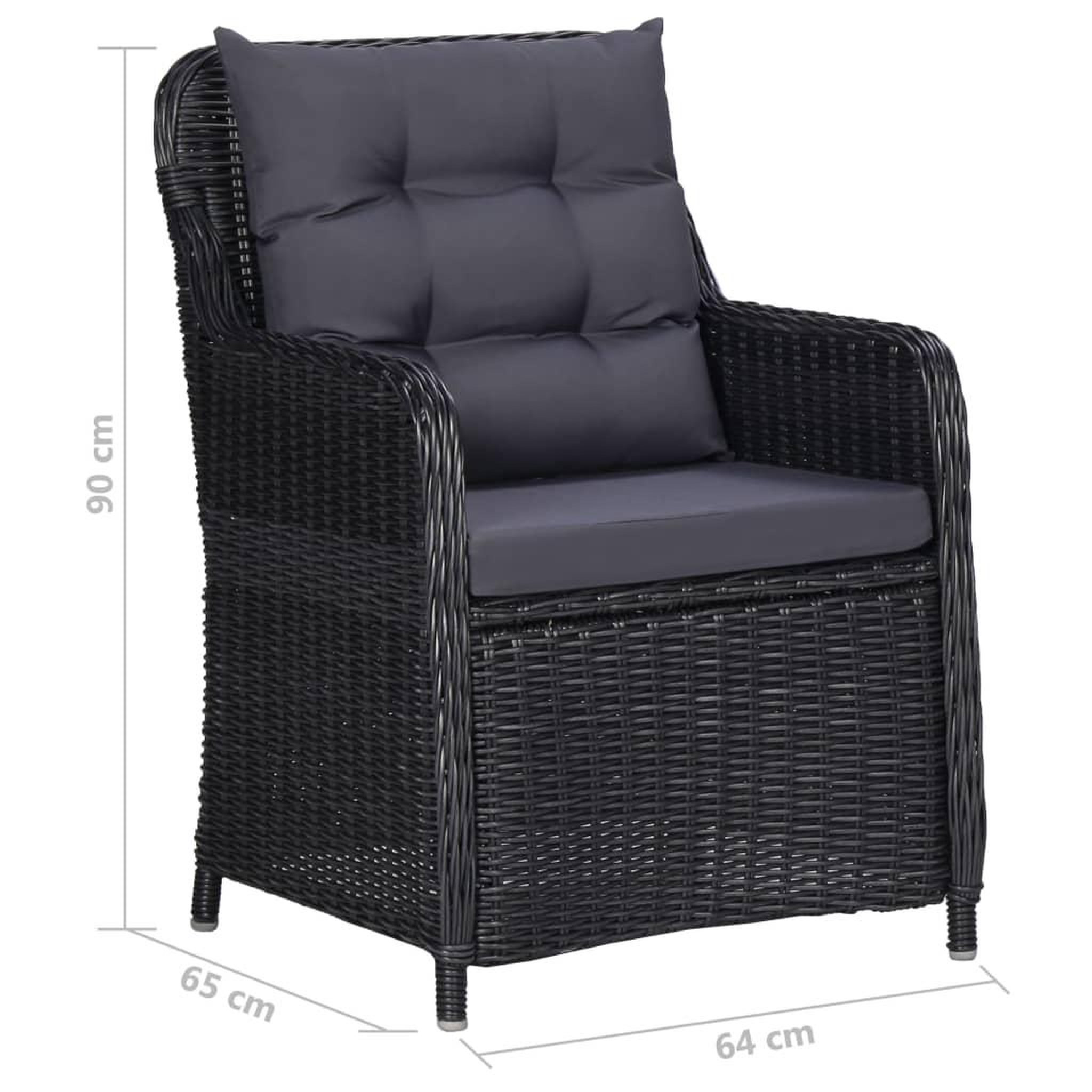 Voir la diapositive 6 : VIDAXL Ensemble a manger de jardin 9 pcs Resine tressee Noir