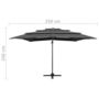 Voir la diapositive 6 : VIDAXL Parasol de jardin a 4 niveaux avec mat en aluminium anthracite