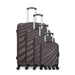 WAVE PARIS WAVE PARIS - Set de 4 Valises DANUBE-M 75 cm 4 Roues. Coloris disponibles : Marron, Orange, Rouge, Bleu, Beige, Gris, Rose