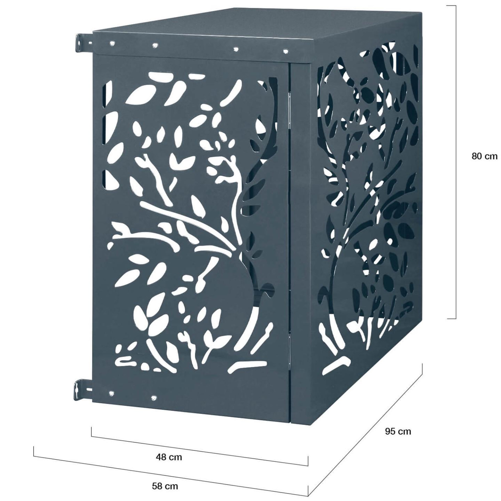 Voir la diapositive 5 : ID MARKET Cache climatiseur en métal gris anthracite LIS protection unité extérieur 95 x 50 x 80 cm