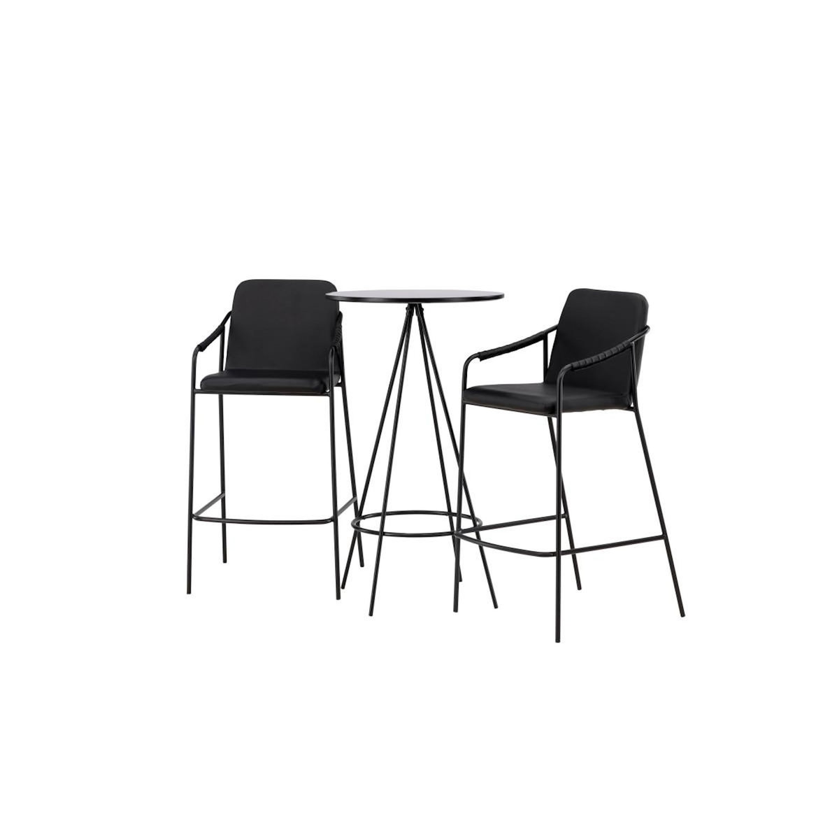 Paris Prix Ensemble Table de Bar & 2 Chaises  Bistro & Tvist  105cm Noir