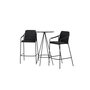 Voir la diapositive 2 : Paris Prix Ensemble Table de Bar & 2 Chaises  Bistro & Tvist  105cm Noir