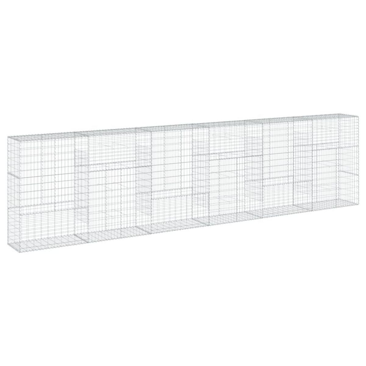 VIDAXL Panier gabion avec couvercle 600x50x150 cm fer galvanise