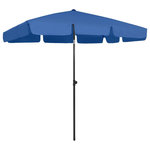 VIDAXL Parasol de plage bleu azure 200x125 cm