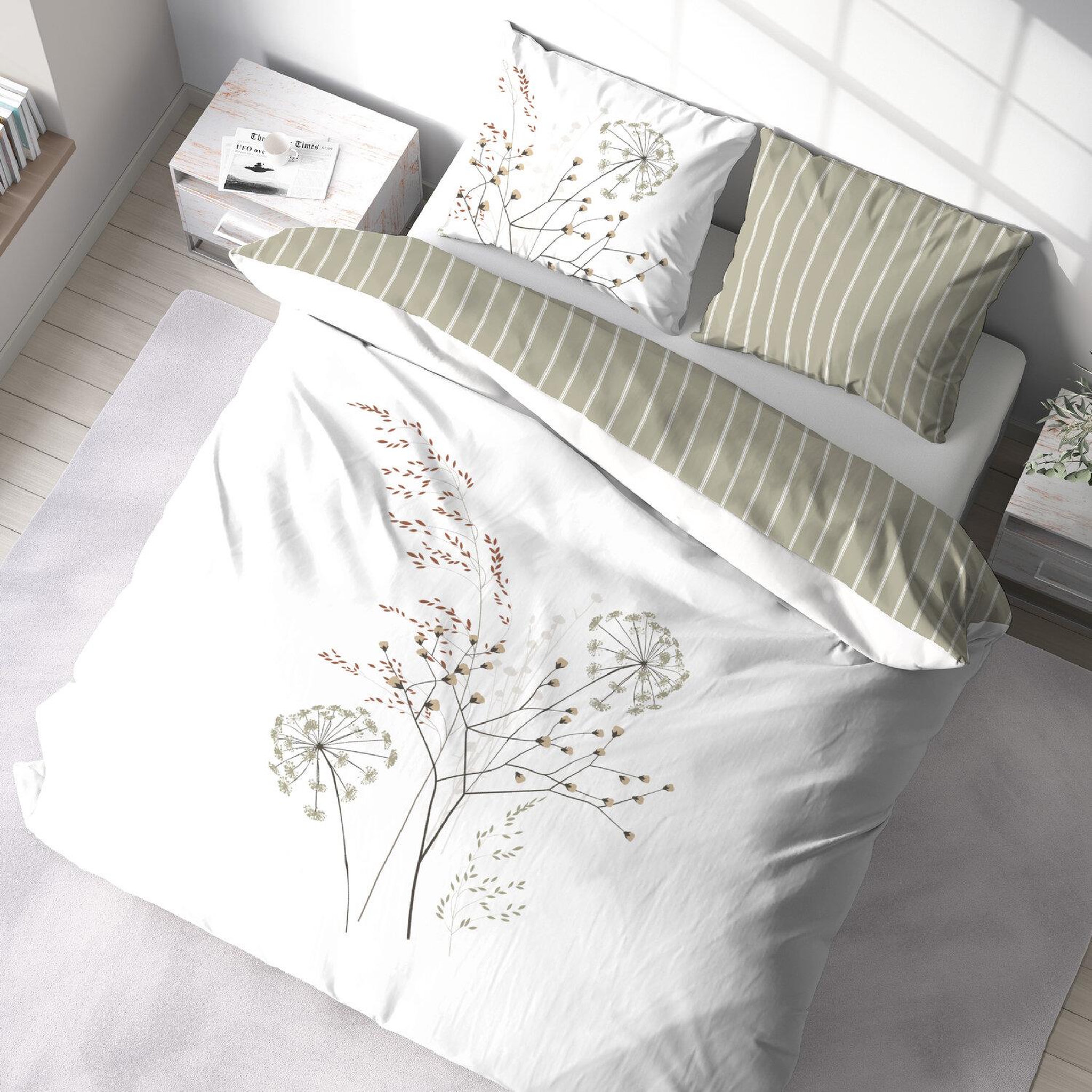 Voir la diapositive 2 : Home collection Parure de couette 3pcs 240x220cm better coton soliflore