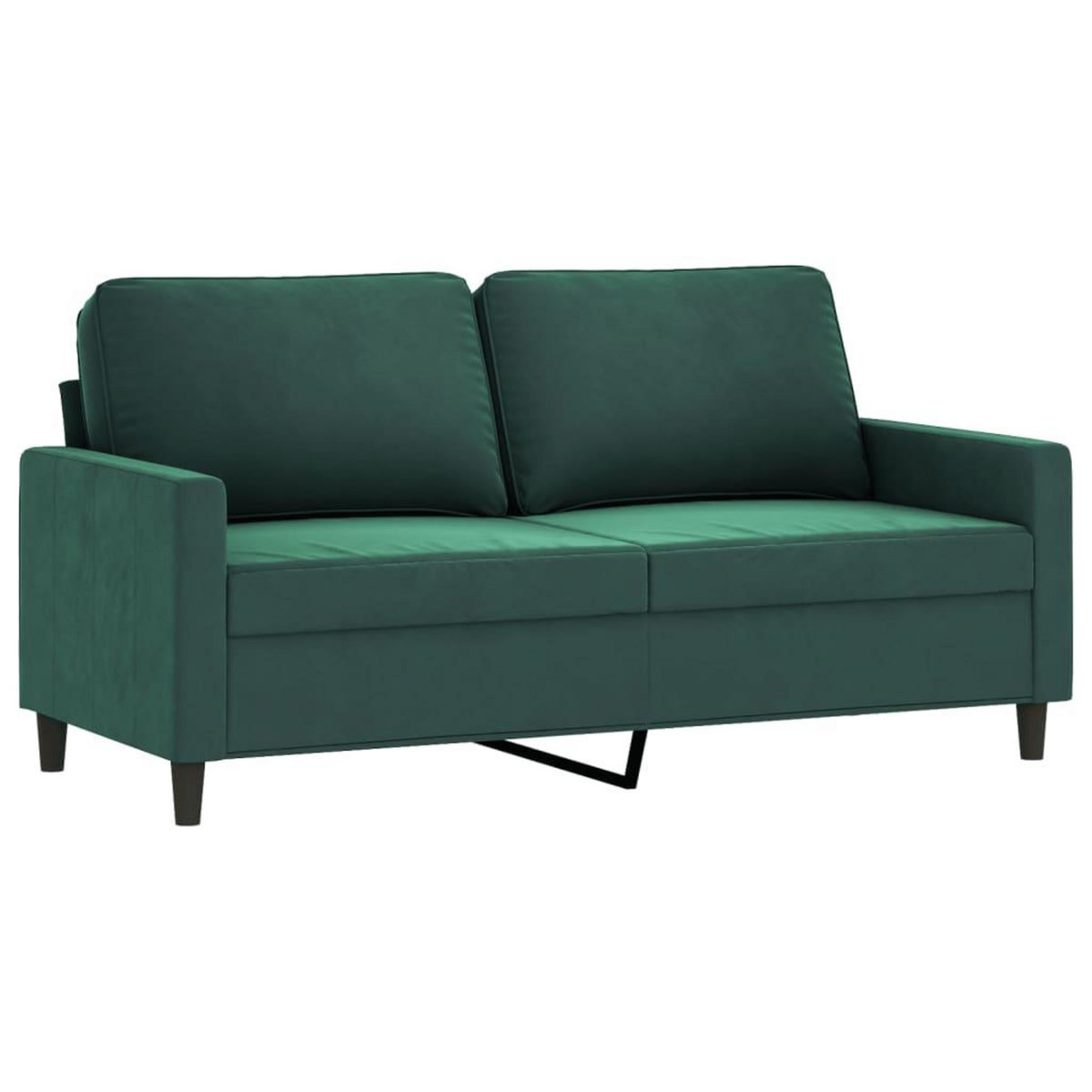 VIDAXL Canape a 2 places Vert fonce 140 cm Velours