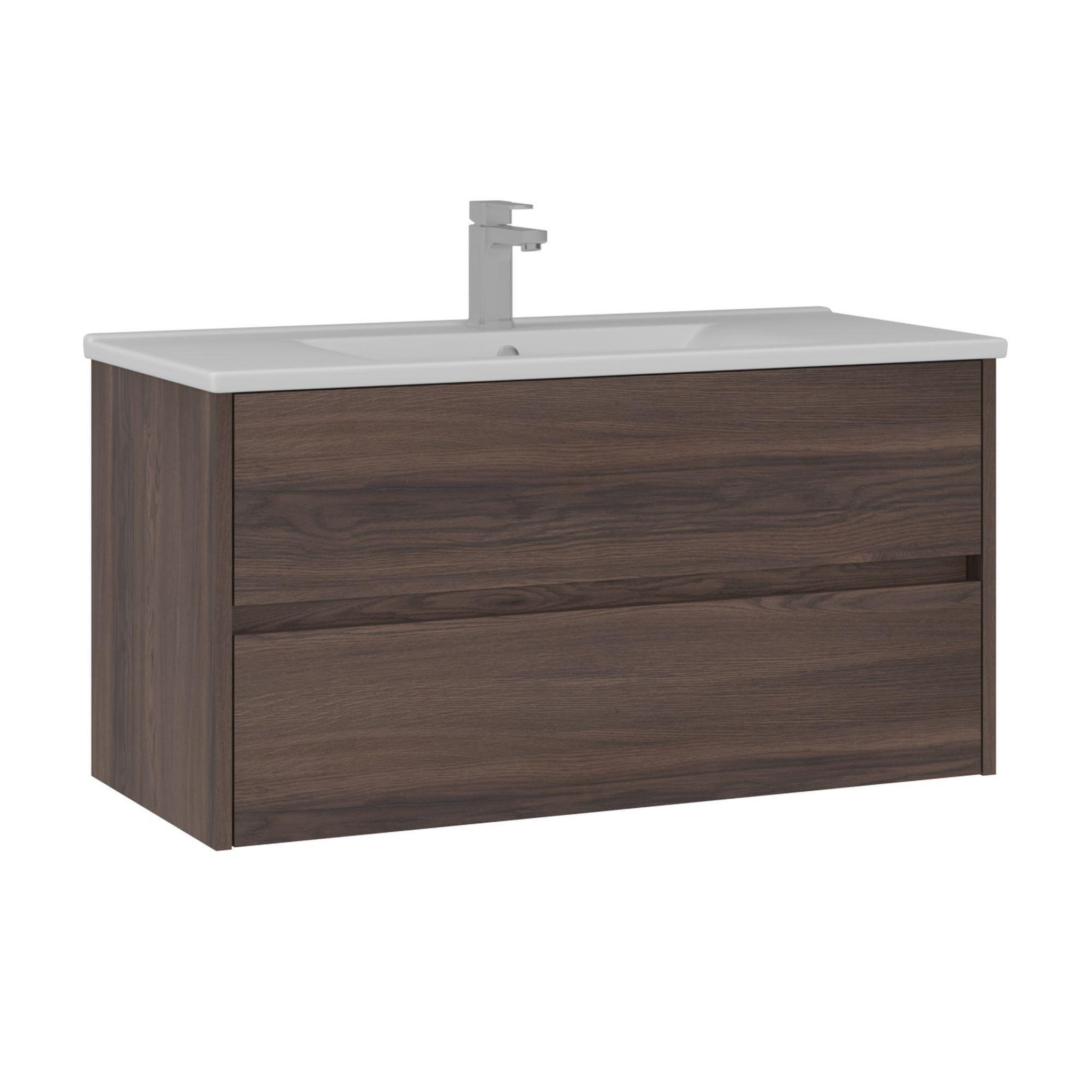 Habitat et Jardin Meuble Vasque  Side 100 v3  - 100 x 45 x 52 cm - Dark Walnut