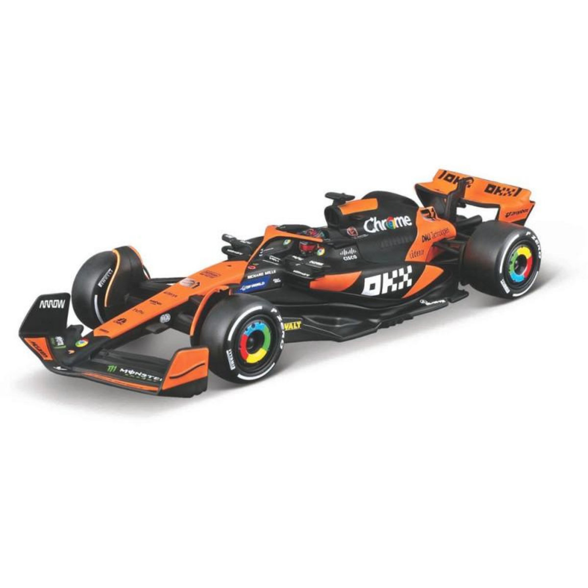 BBurago Véhicule Bburago F1 McLaren MCL38 Miami Piastri avec casque