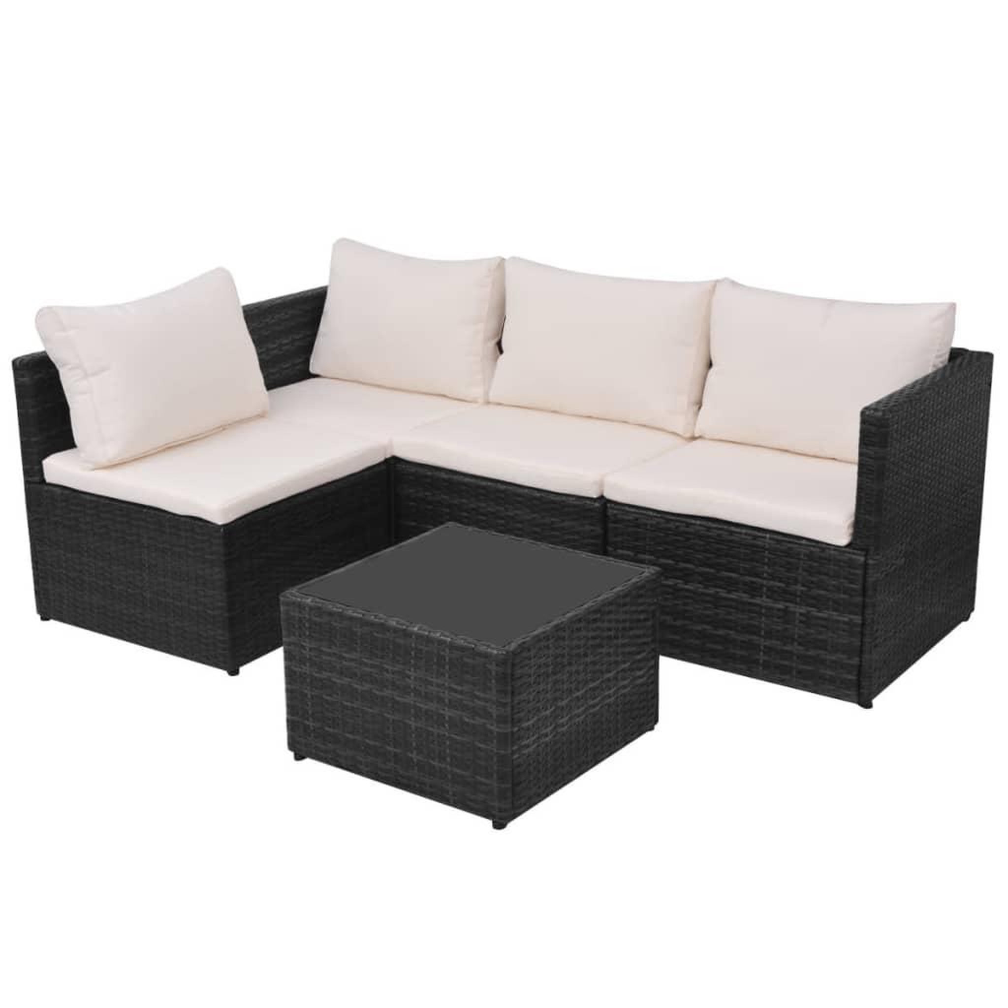 Voir la diapositive 5 : VIDAXL Salon de jardin 5 pcs avec coussins resine tressee noir