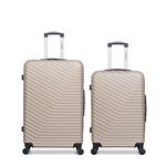 WAVE PARIS WAVE PARIS - Lot de 2 - Valise grand format et valise weekend LENA. Coloris disponibles : Rose, Beige, Bleu, Gris, Noir