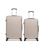WAVE PARIS WAVE PARIS - Lot de 2 - Valise grand format et valise weekend LENA. Coloris disponibles : Gris, Noir, Rose, Beige, Bleu