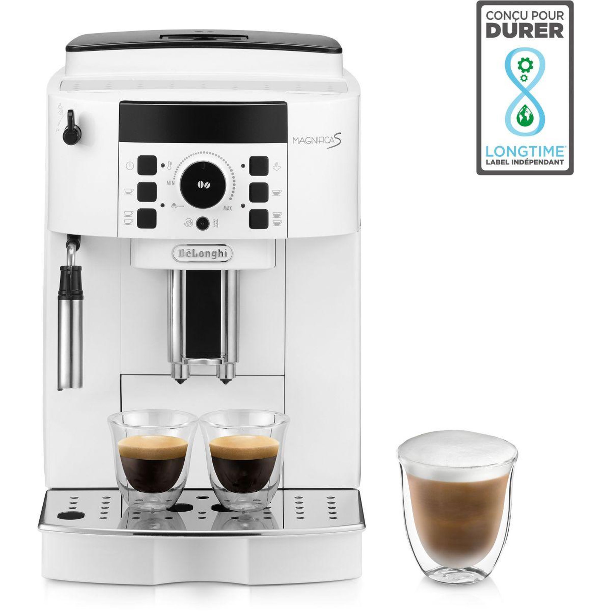 Voir la diapositive 2 : DELONGHI Expresso broyeur magnifica s ecam21.117.w s11 blanc