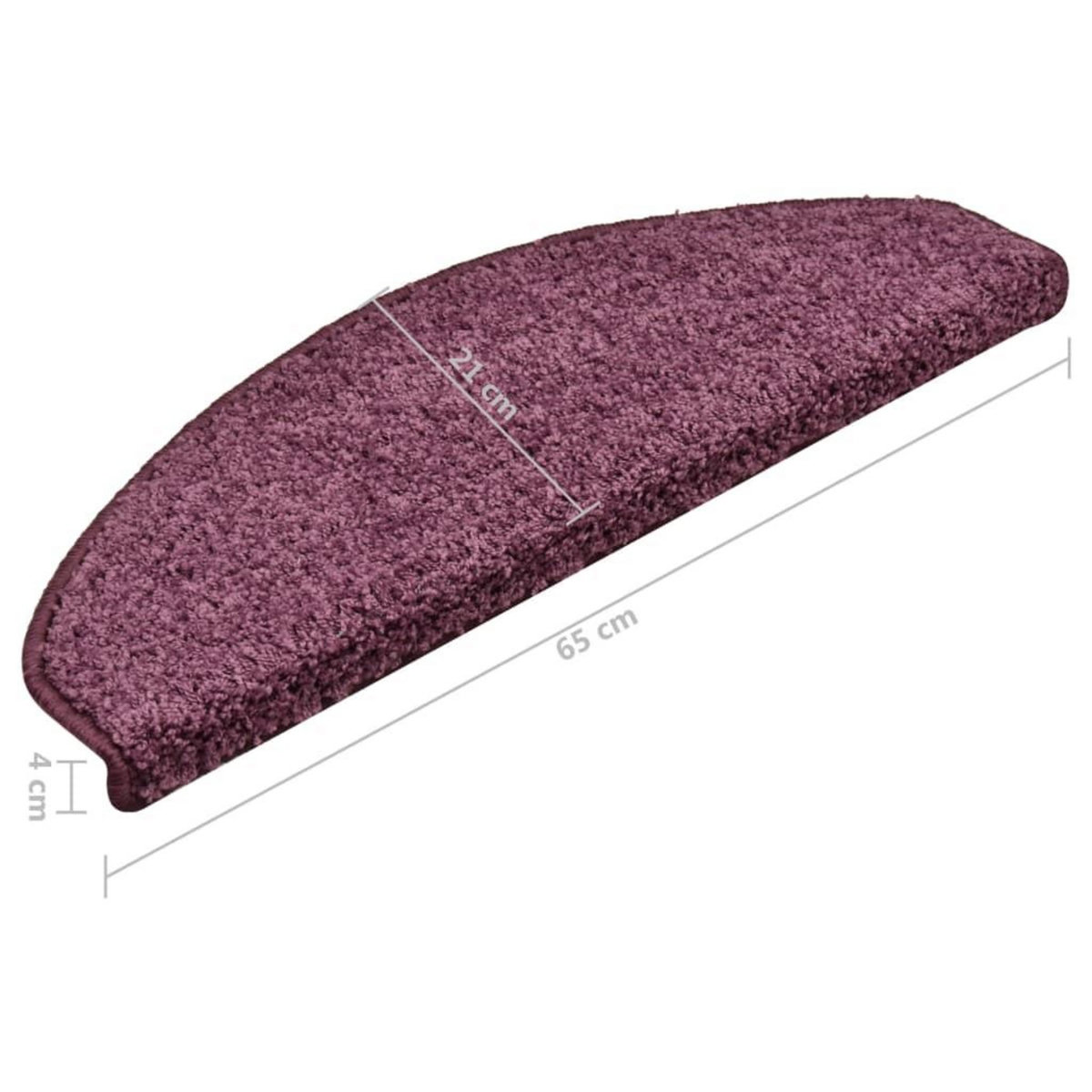 VIDAXL Tapis de marches d'escalier 15 pcs Violet fonce 65x21x4 cm