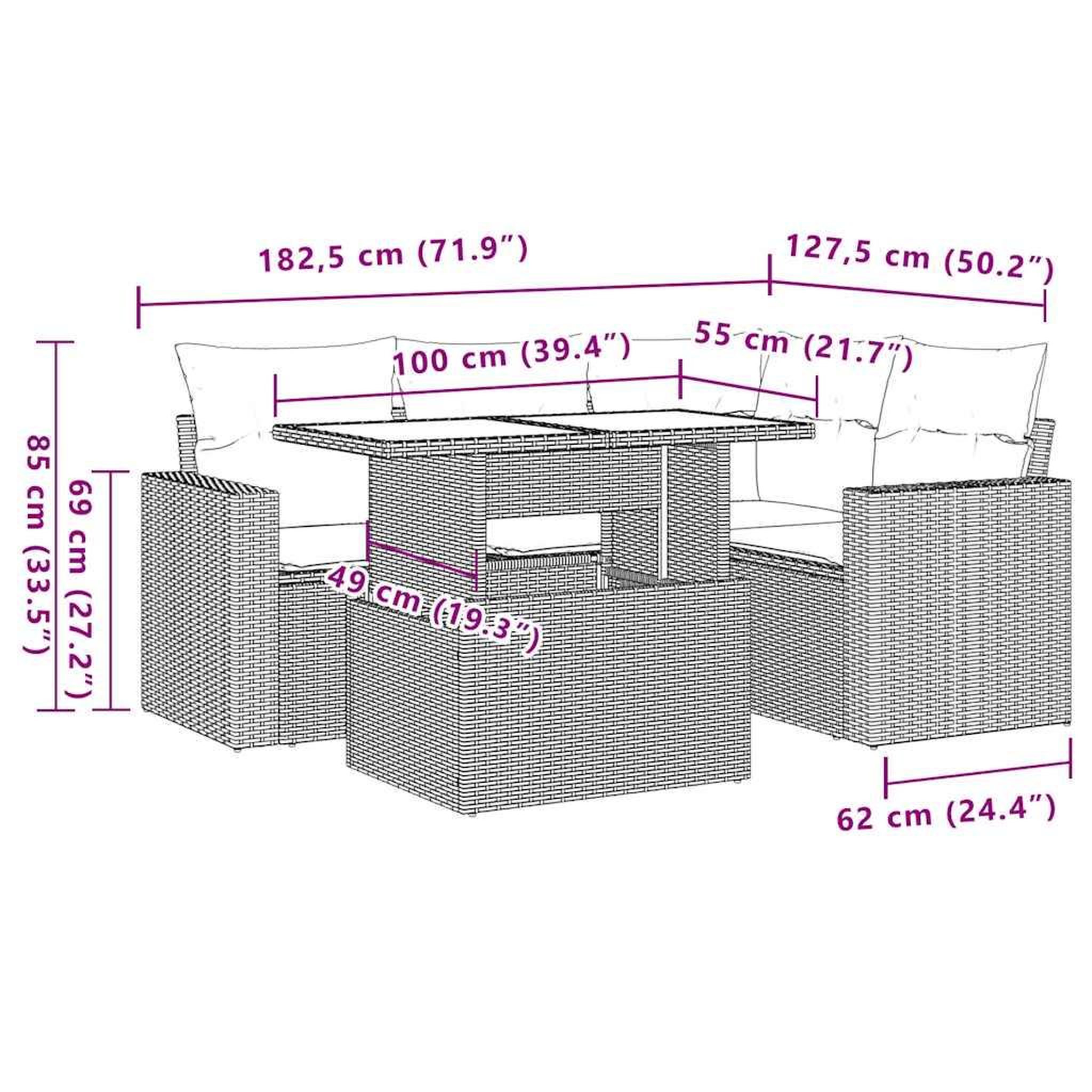 Voir la diapositive 6 : VIDAXL Salon de jardin 5 pcs avec coussins noir resine tressee