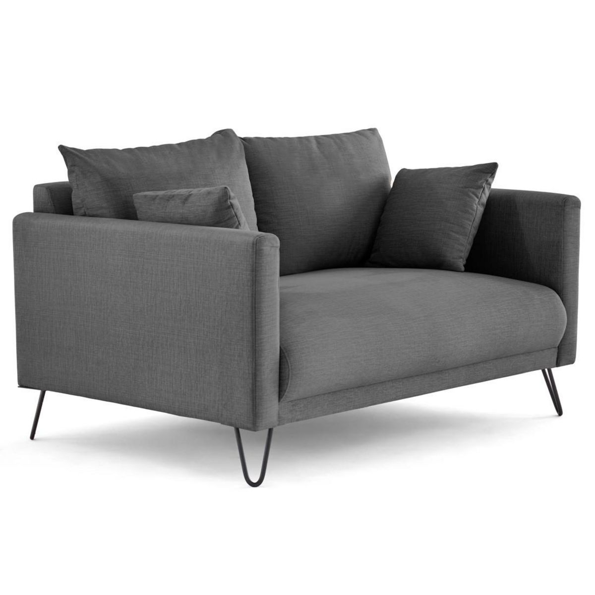 LISA DESIGN Ostrava - canapé droit 2 places en velours pieds en épingle