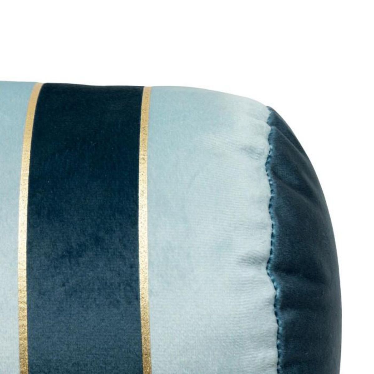 ATMOSPHERA Coussin Déco Rayé en Velours  Nelya  14x40cm Bleu