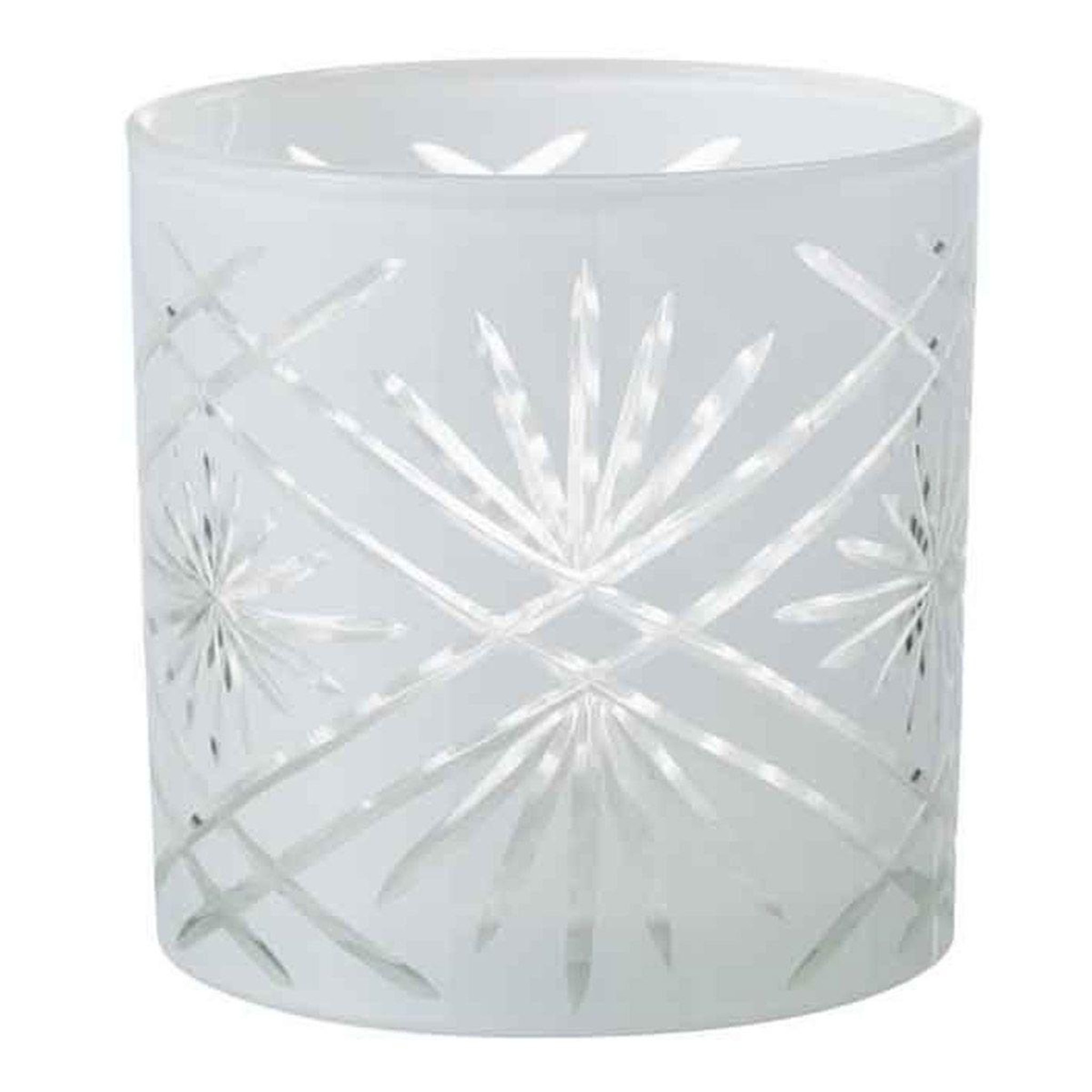 Voir la diapositive 1 : J-LINE Photophore déco en verre  santorini  15cm blanc