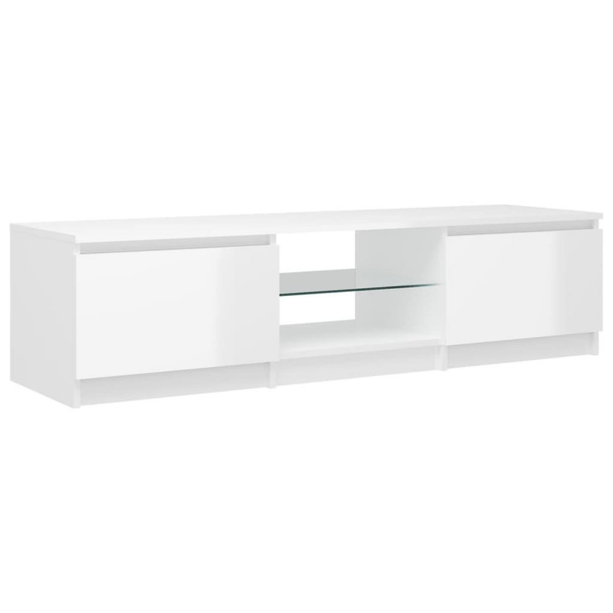 VIDAXL Meuble TV avec lumieres LED blanc brillant 140x40x35,5 cm