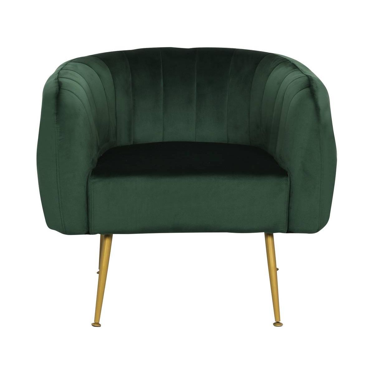 Habitat et Jardin Fauteuil en velours  Diana  - 1 place - Vert