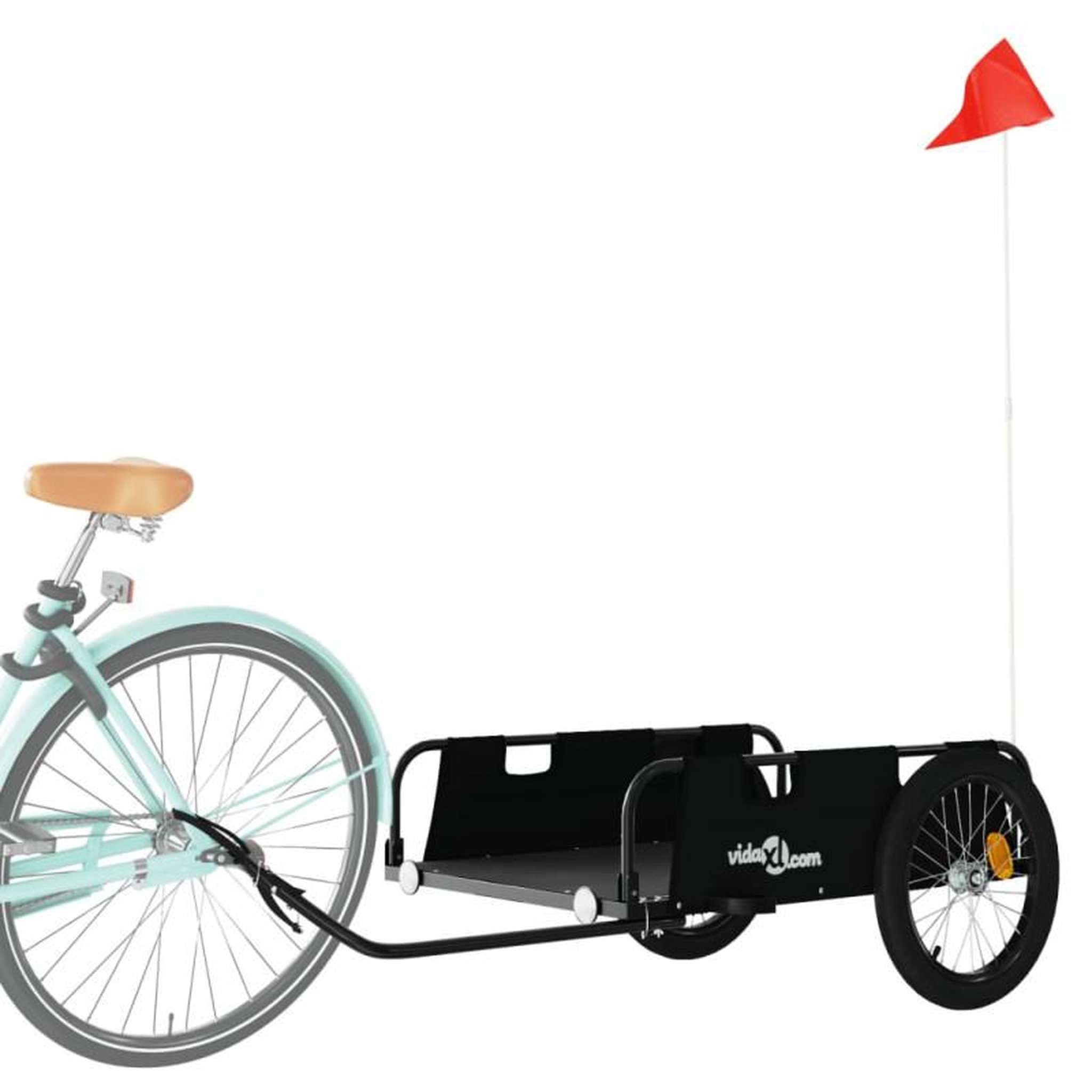 Voir la diapositive 3 : VIDAXL Remorque de vélo noir tissu oxford et fer