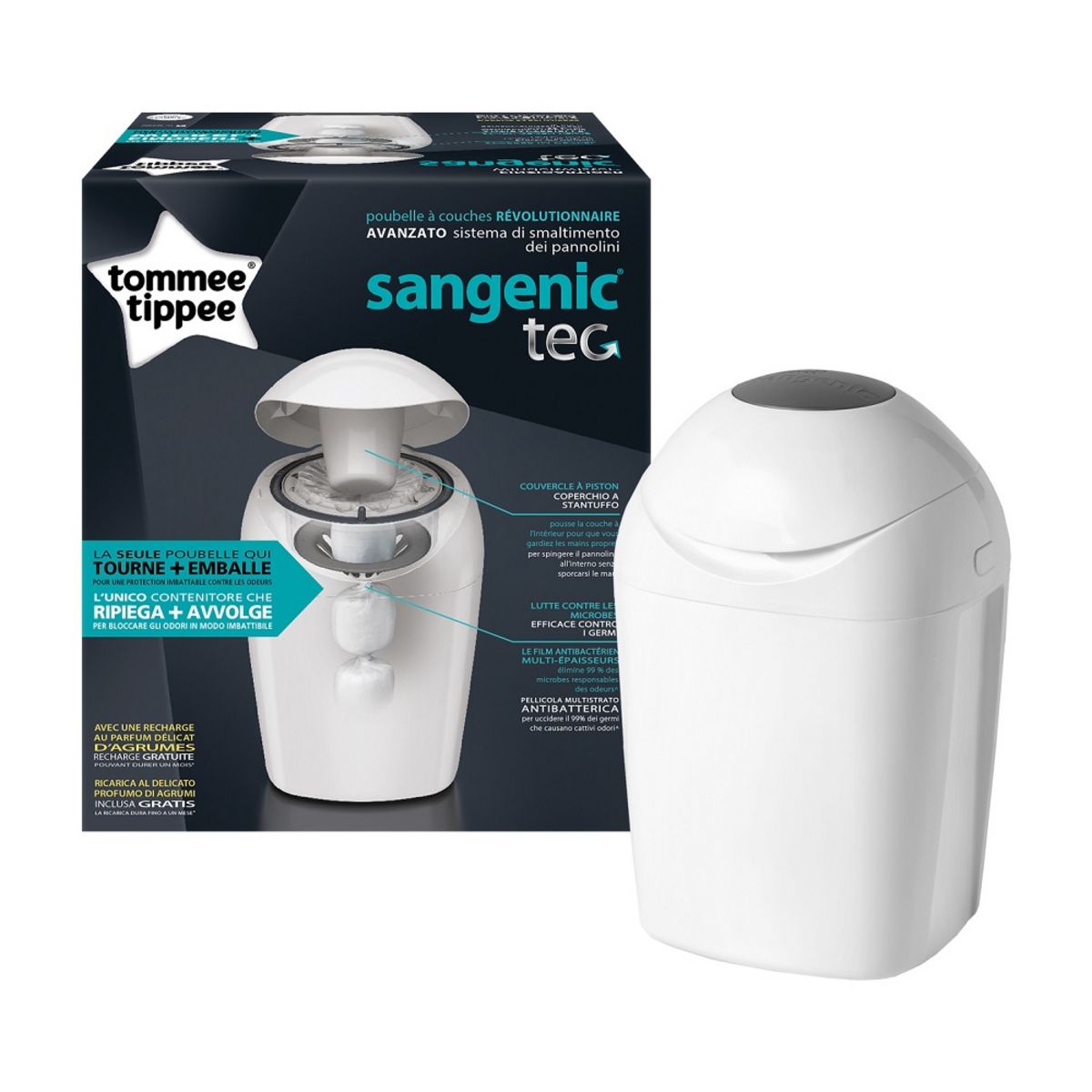 TOMMEE TIPPEE Poubelle à couches Sangenic TEC