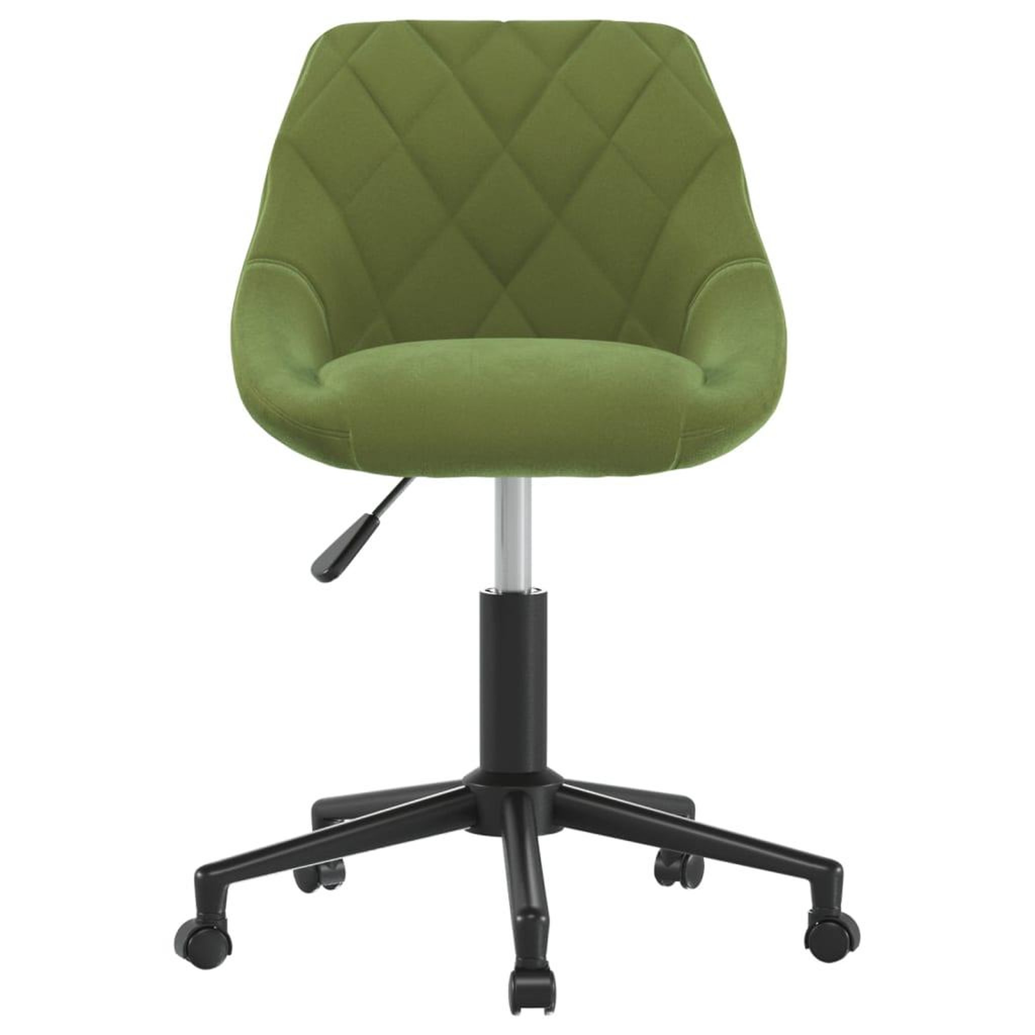 Voir la diapositive 3 : VIDAXL Chaise pivotante de bureau Vert clair Velours
