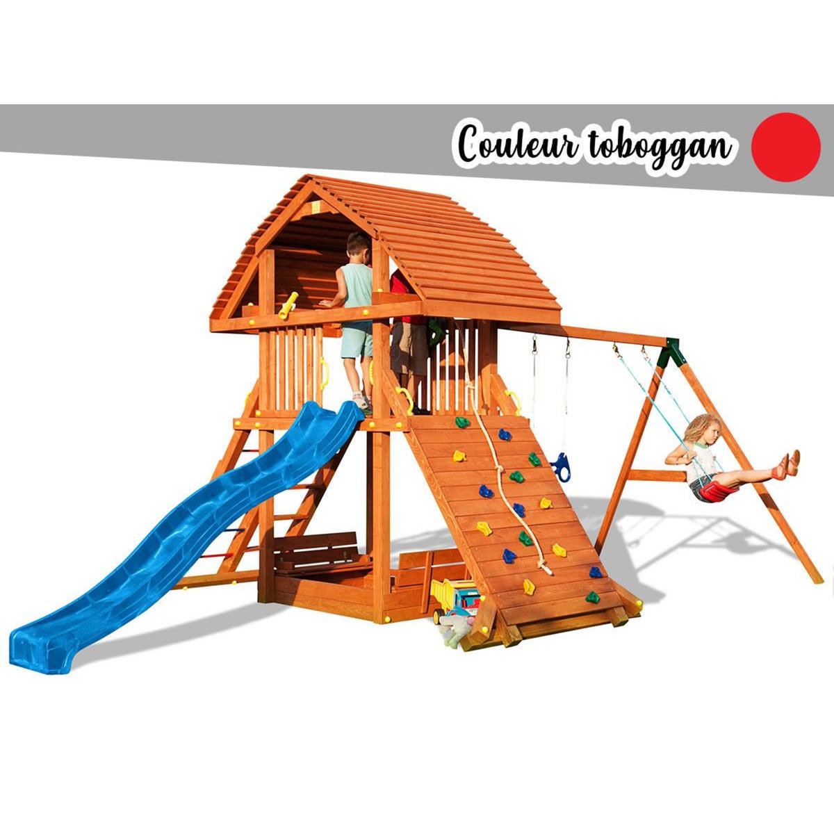 Fungoo Aire de jeux Giant Move + beach - Toboggan rouge - Fungoo