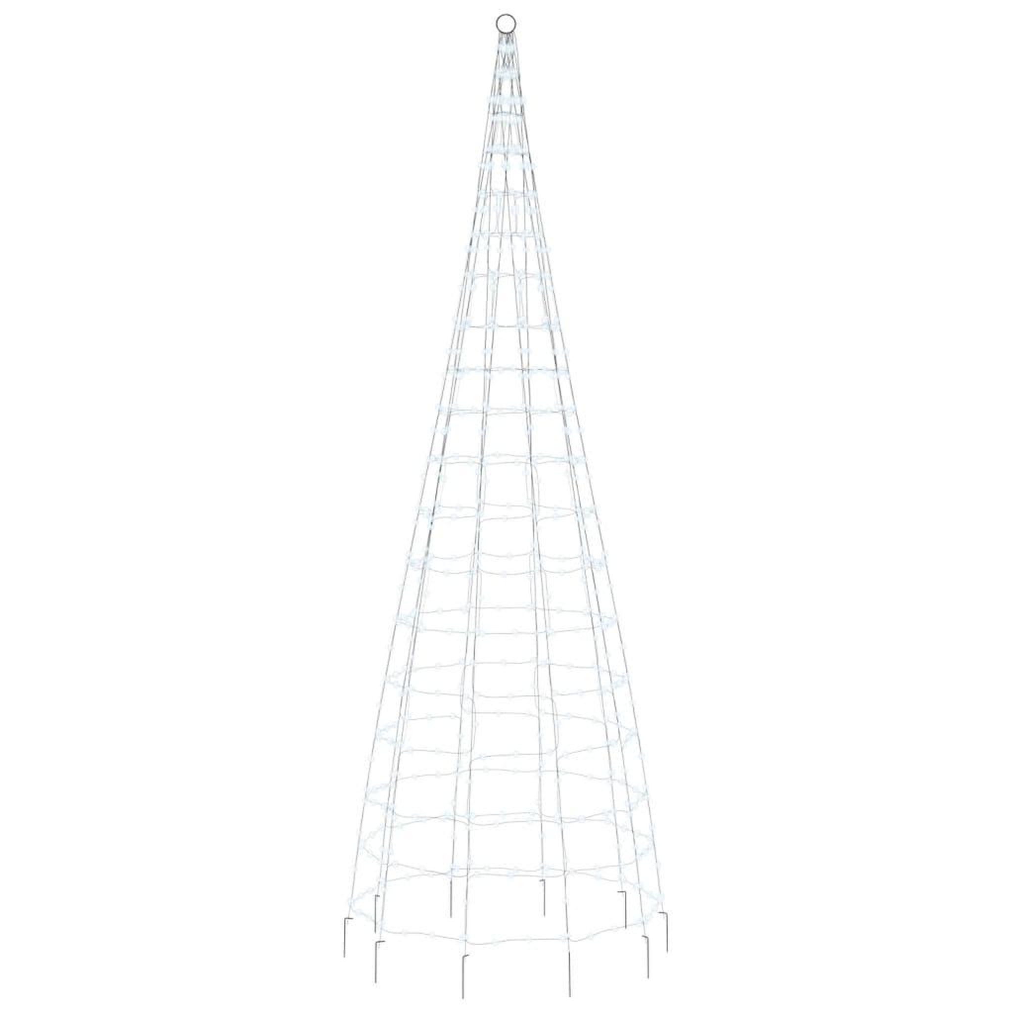 Voir la diapositive 4 : VIDAXL Sapin de Noël a LED sur mat de drapeau 550 LED blanc 300 cm
