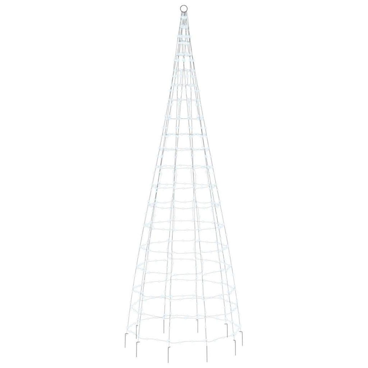 VIDAXL Sapin de Noël a LED sur mat de drapeau 550 LED blanc 300 cm