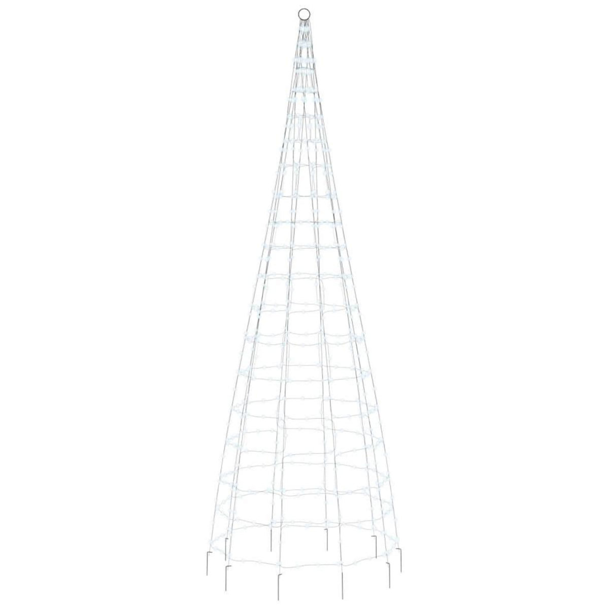 VIDAXL Sapin de Noël a LED sur mat de drapeau 550 LED blanc 300 cm