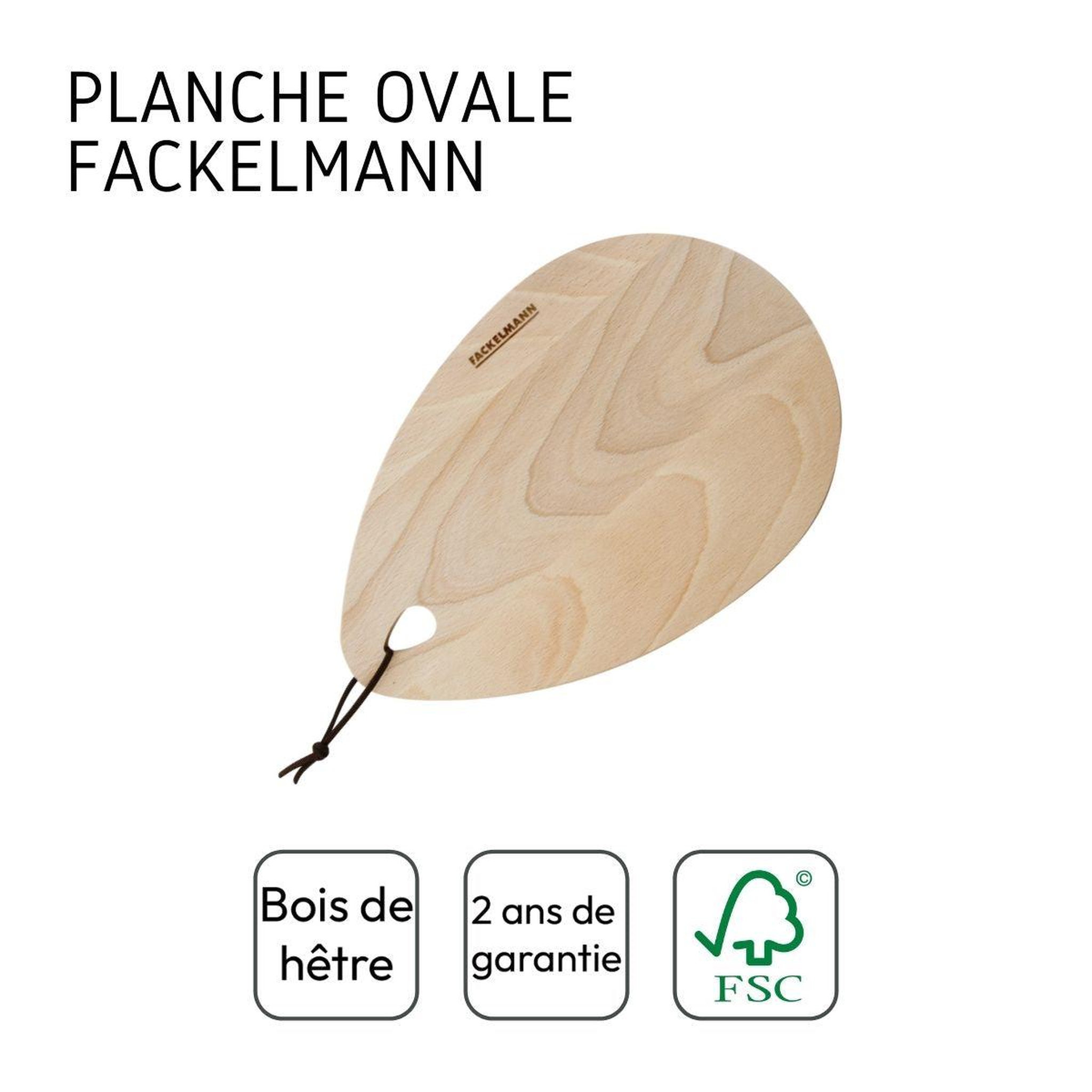 Voir la diapositive 4 : Fackelmann Planche à découper ovale en bois fsc 19 x 28 cm fackelmann nature