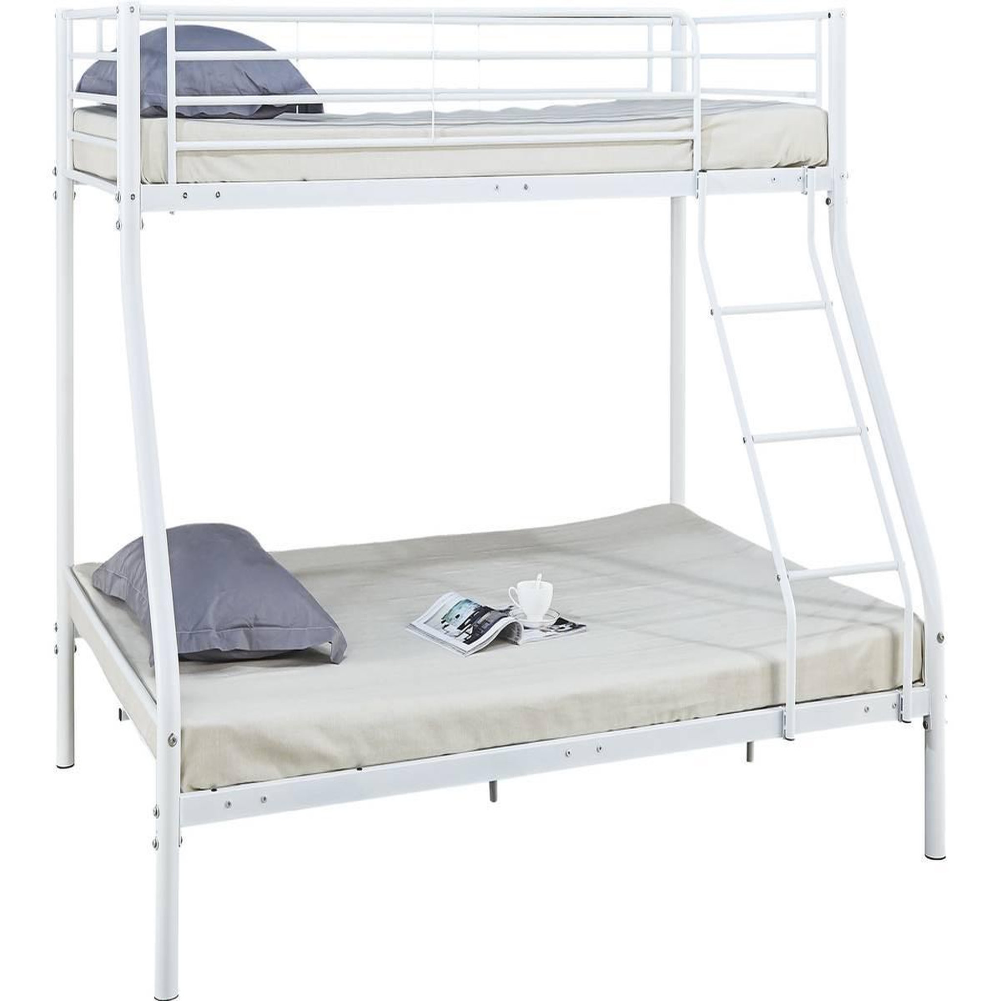 Habitat et Jardin Lit superposé en métal  leo  sommiers inclus - 90/140 x 190 cm - blanc