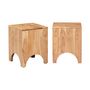 Voir la diapositive 1 : SWEEEK Table d'appoint. table de chevet en bois d'acacia (Lot de 2). couleur naturelle. L 35 x 35 x H 45cm