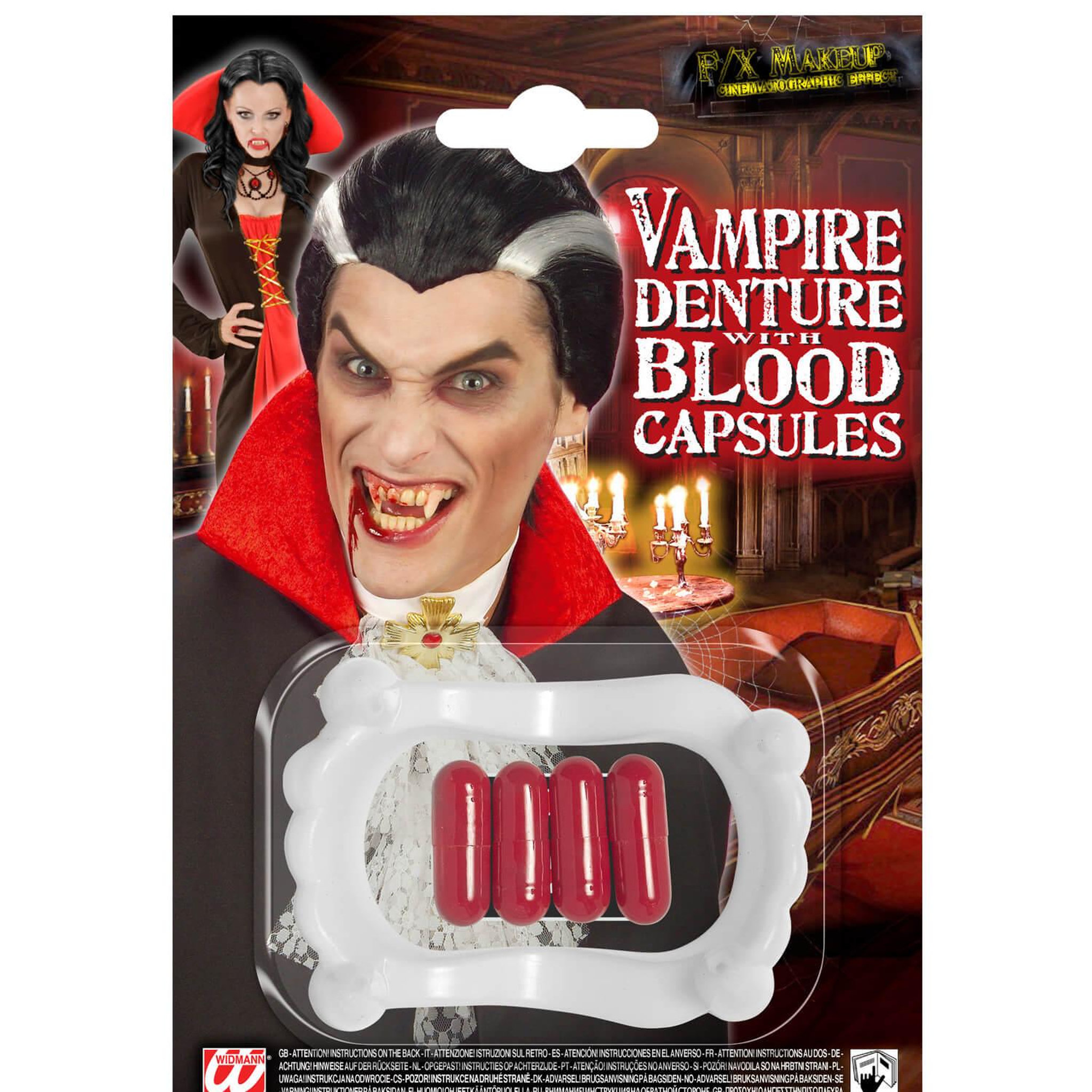 Voir la diapositive 3 : WIDMANN Dentier De Vampire avec capsules de sang