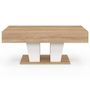 Voir la diapositive 3 : ID MARKET Table basse plateau relevable rectangulaire ELIAD bois et blanc