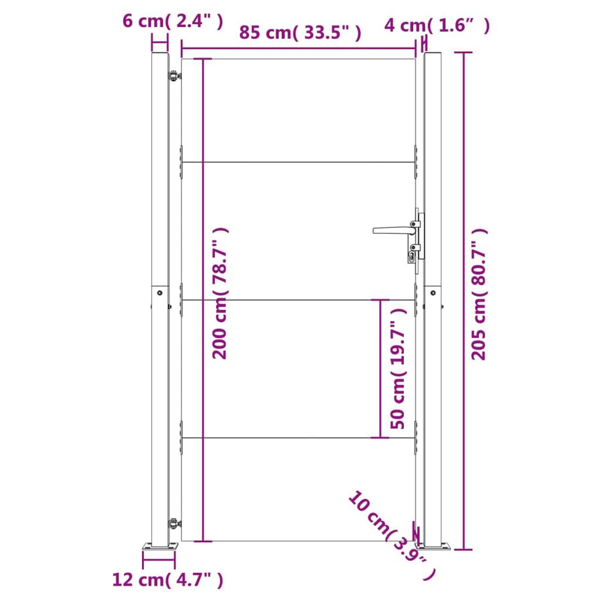 Voir la diapositive 6 : VIDAXL Portail de jardin 105x205 cm acier corten