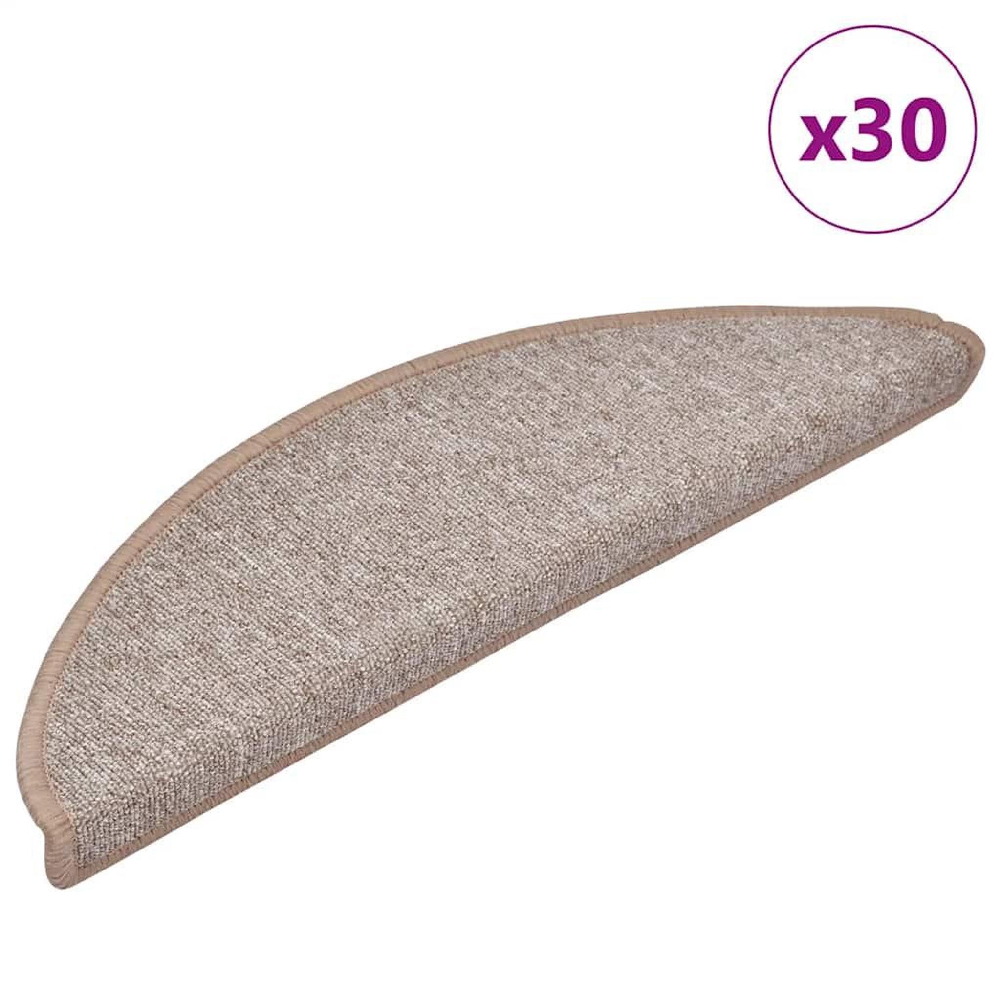 VIDAXL Tapis d'escalier 30 pcs marron 56x17x3 cm
