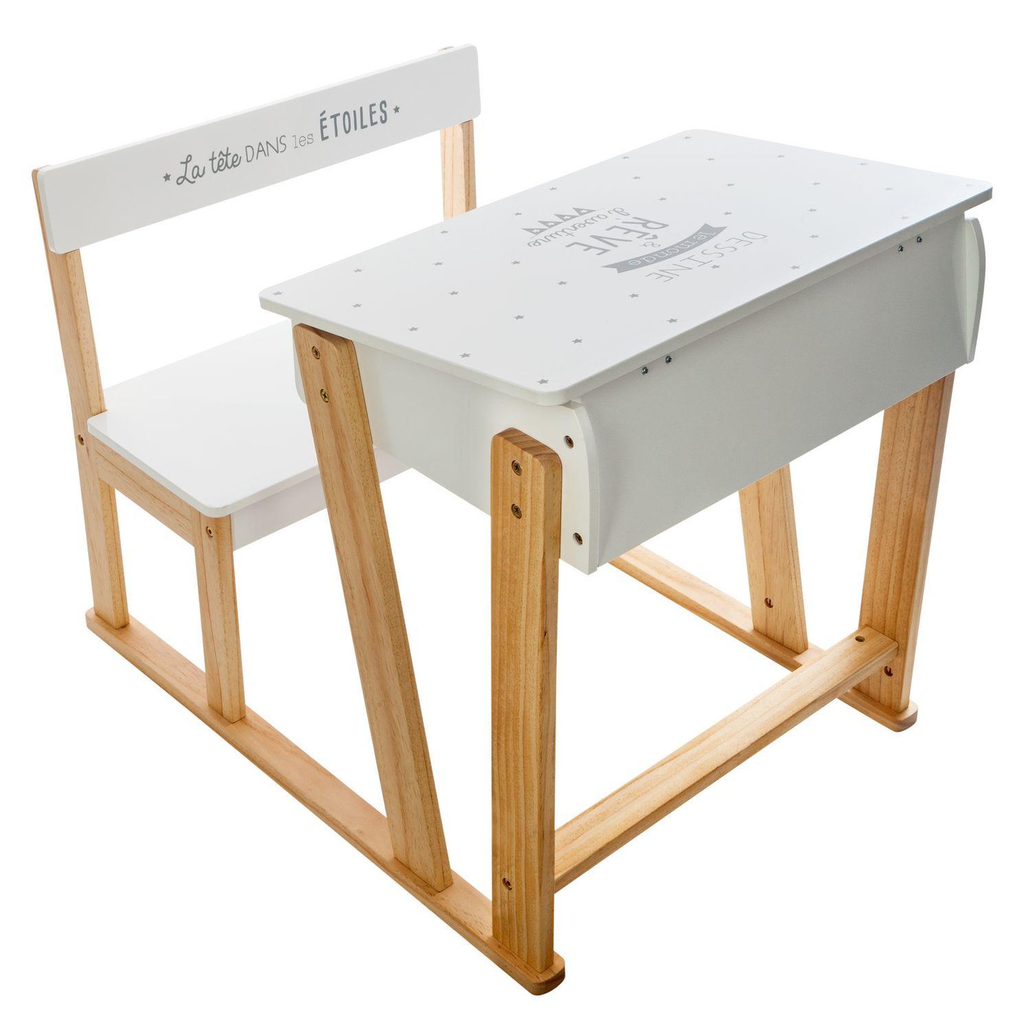 Voir la diapositive 1 : Atmosphera Kids Bureau pupitre enfant douceur - l. 58 x h. 63 cm - blanc